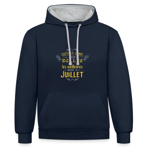 Reine de Juillet : Les Légendes Naissent en Été - Sweat à capuche contrasté