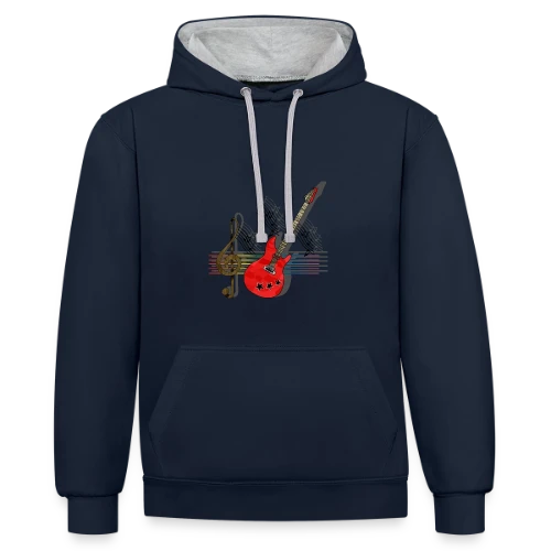 Passion Guitare - Sweat à capuche contrasté
