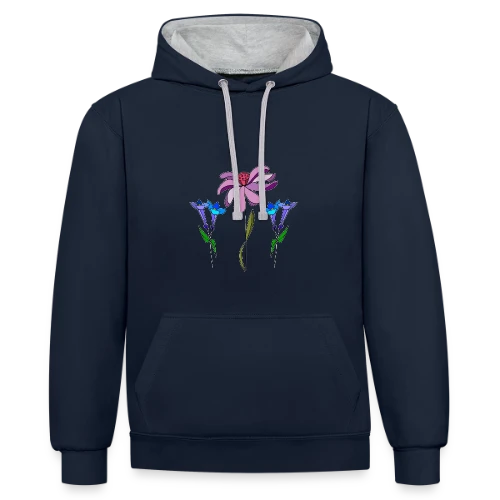 Éclat Floral - Sweat à capuche contrasté