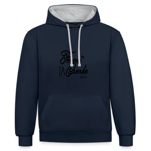 T-shirt Humour : Chut ! Message Subtil - Sweat à capuche contrasté