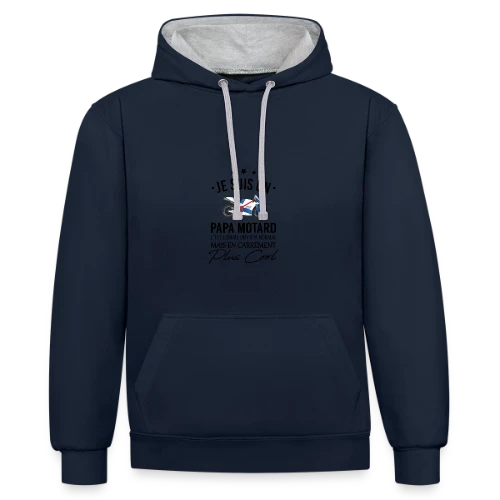 Super Papa Motard - Sweat à capuche contrasté