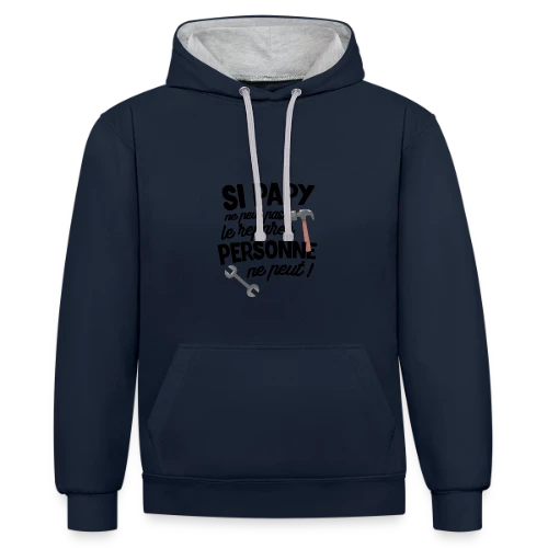 Super Papy Bricoleur - Sweat à capuche contrasté