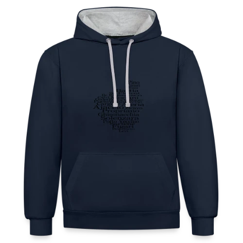Carte Corse Villes Typographie - Sweat à capuche contrasté