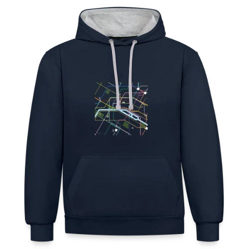 Plan Métro Parisien - Sweat à capuche contrasté