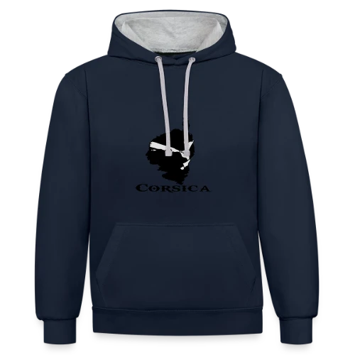 Carte Corse Tête de Maure - Sweat à capuche contrasté
