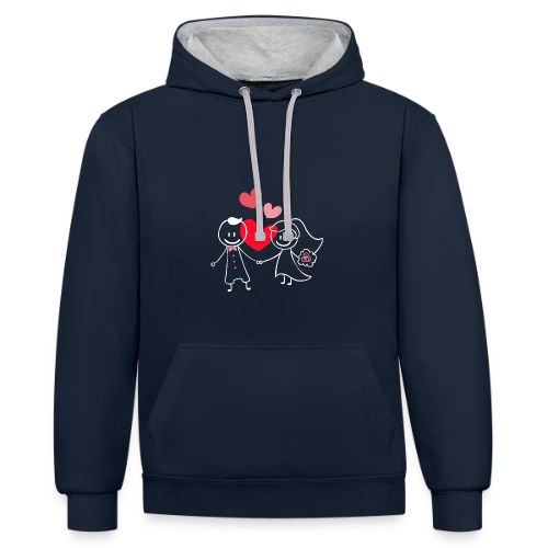 Célébration Mariage - Sweat à capuche contrasté