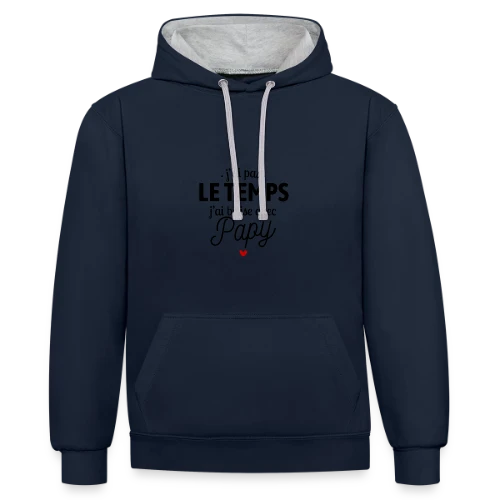 J'ai Bêtise avec Papy ! - Sweat à capuche contrasté