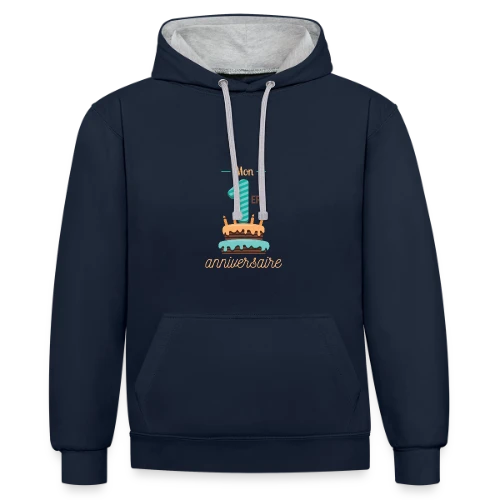 T-shirt Mon Premier Anniversaire Garçon - Sweat à capuche contrasté