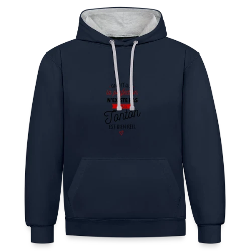 T-shirt Tonton 'La Perfection est Réelle !' - Sweat à capuche contrasté