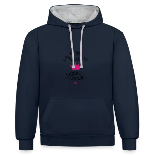 Future Princesse comme Maman - Sweat à capuche contrasté