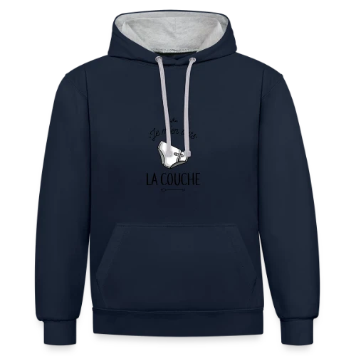 Je m'en Bats la Couche : Humour & Décontraction - Sweat à capuche contrasté