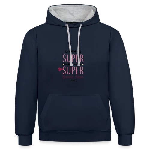 Bientôt Grande Sœur Super Héros - Sweat à capuche contrasté