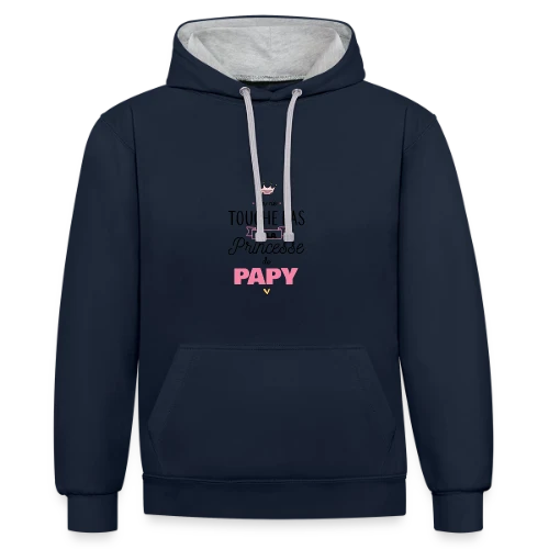 La Princesse de Papy - Sweat à capuche contrasté