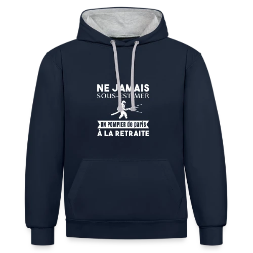 Pompier de Paris Retraité - Sweat à capuche contrasté