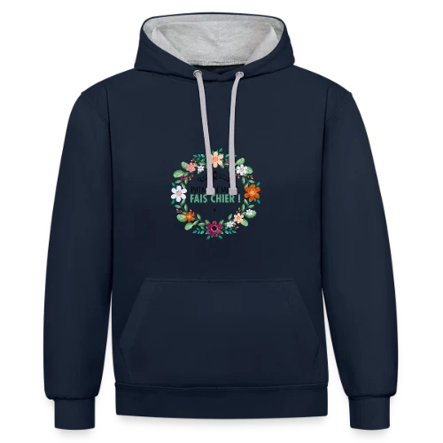 Coup de Gueule Fleuri - Sweat à capuche contrasté