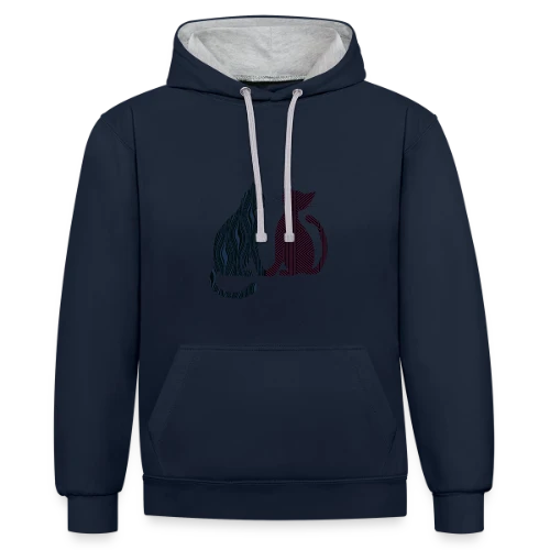 Amour Félin - Sweat à capuche contrasté