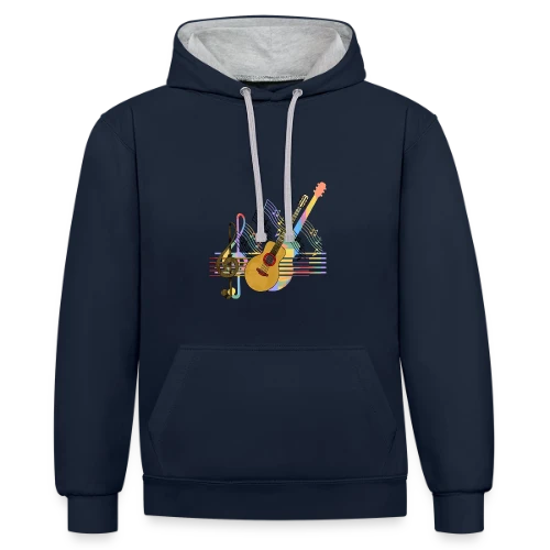 Passion Guitare - Sweat à capuche contrasté
