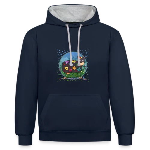 La Vache Mignonne - Sweat à capuche contrasté