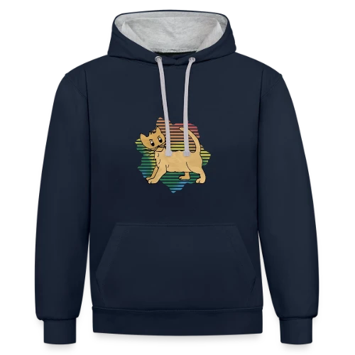 Mon Chat Adoré - Sweat à capuche contrasté