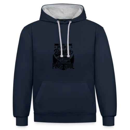 Le Papa Barbu Stylé - Sweat à capuche contrasté