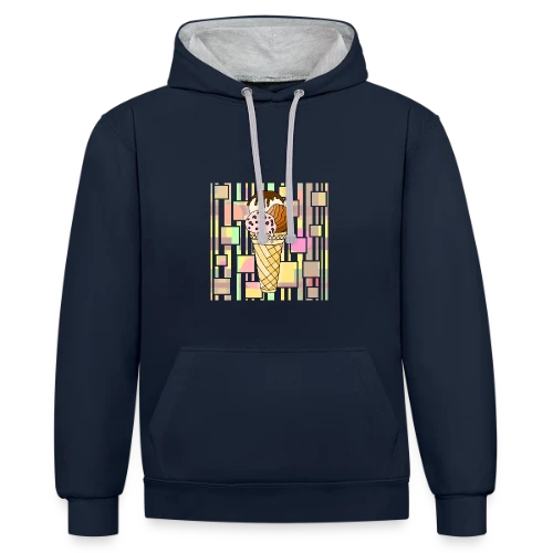 Plaisir Glacé Gourmand - Sweat à capuche contrasté