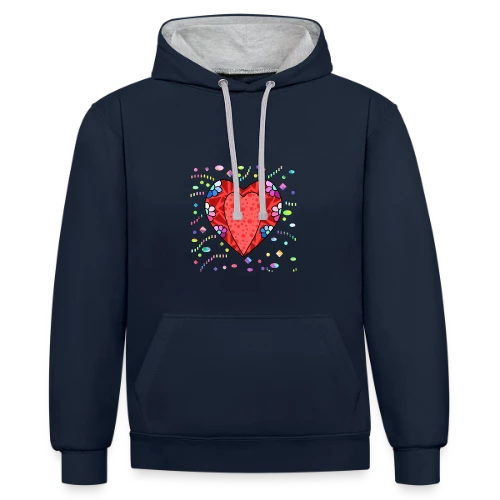 Cœur Tendance - Sweat à capuche contrasté