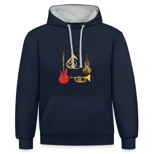 Passion Musique & Instruments - Sweat à capuche contrasté