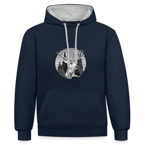 Cerf Majestueux - Sweat à capuche contrasté
