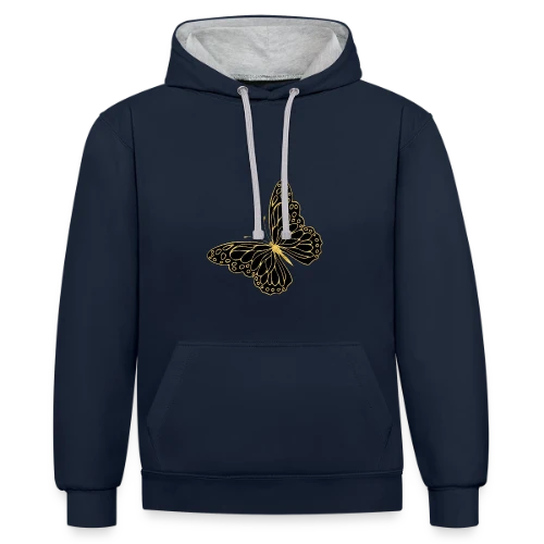Papillon Élégant - Sweat à capuche contrasté