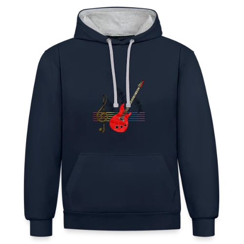 Guitare Addict - Sweat à capuche contrasté