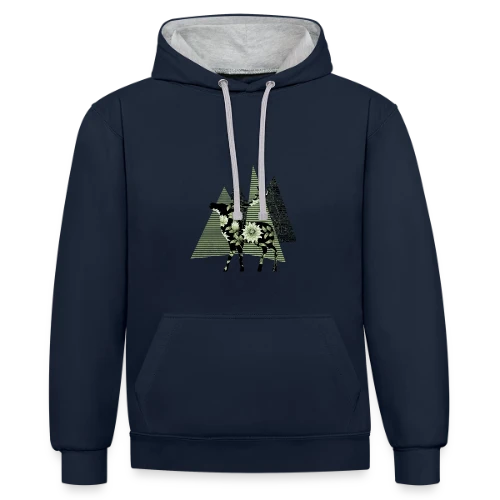Cerf Majestueux - Sweat à capuche contrasté