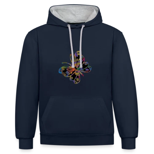 Papillon Élégant - Sweat à capuche contrasté