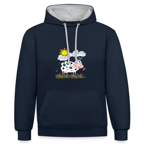 La Vache Stylée - Sweat à capuche contrasté