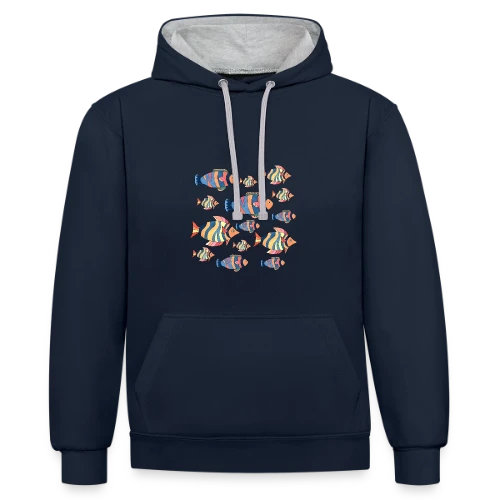 Passion Pêche : L'Esprit du Poisson - Sweat à capuche contrasté