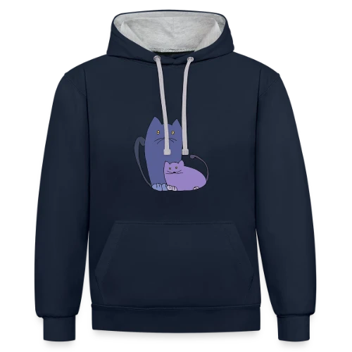 Amour Félin - Sweat à capuche contrasté