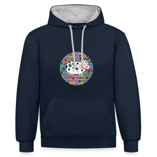 La Vache Adorable - Sweat à capuche contrasté