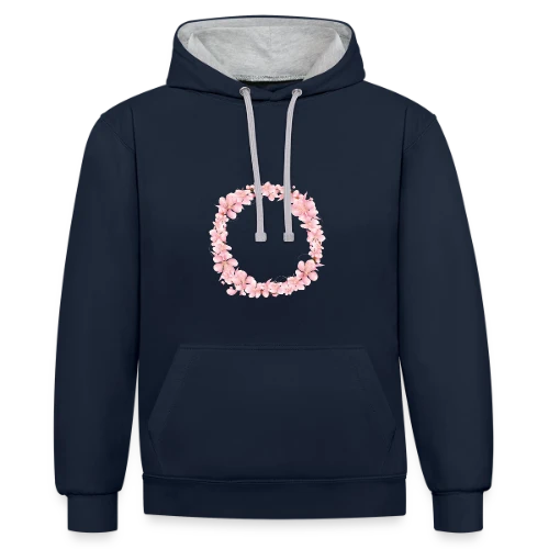 Couronne Florale Rosée : L'Éclat du Printemps - Sweat à capuche contrasté