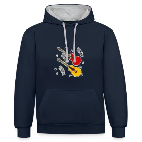 Mélodie Guitare Vintage - Sweat à capuche contrasté