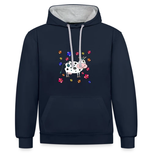 Krowa, la Vache Amusante - Sweat à capuche contrasté
