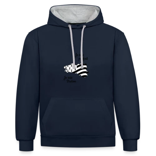 T-shirt "Je suis Breton, donc parfait !" - Sweat à capuche contrasté