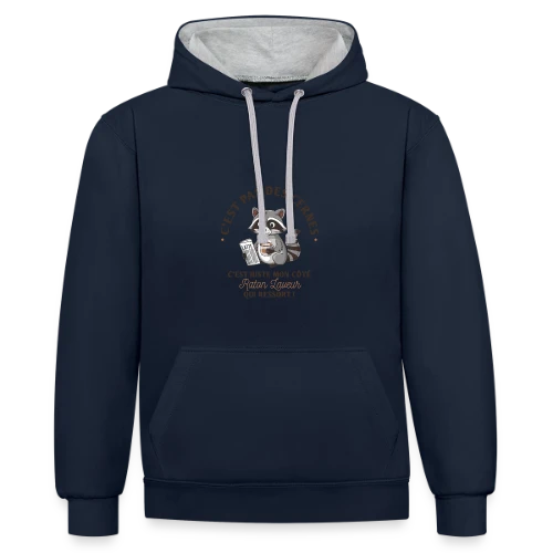 T-shirt Humour : Mon Côté Raton Laveur - Sweat à capuche contrasté