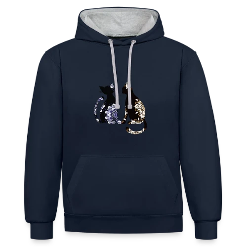 Passion Chat - Sweat à capuche contrasté