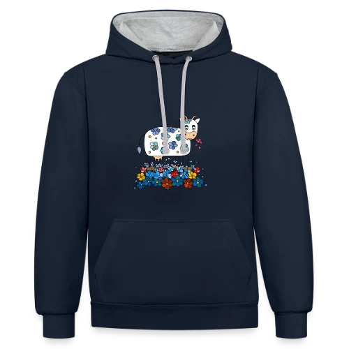 La Vache Mignonne - Sweat à capuche contrasté