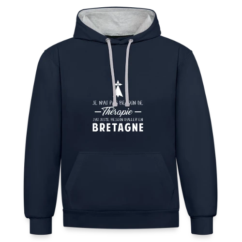 Thérapie Bretagne - Sweat à capuche contrasté