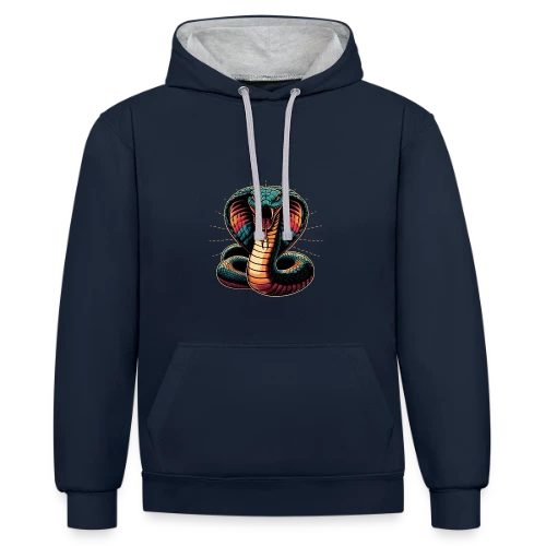 T-shirt Cobra Royal Éclatant : Style Dynamique et Vives Couleurs - Sweat à capuche contrasté