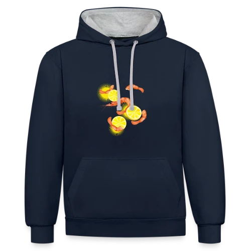Crevettes et Citron Frais - Sweat à capuche contrasté