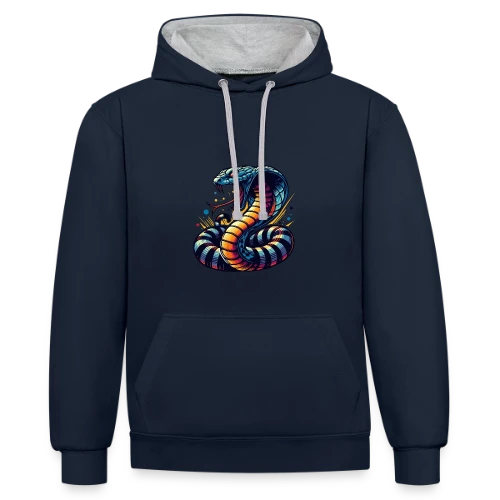 T-shirt Cobra Vibrant : Style Sauvage et Énergique - Sweat à capuche contrasté