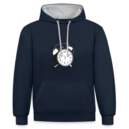 T-shirt Réveil Rétro 6h - L'Heure du Style Vintage - Sweat à capuche contrasté