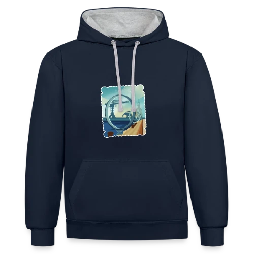 T-Shirt Ville de Nantes - Design Urbain - Sweat à capuche contrasté