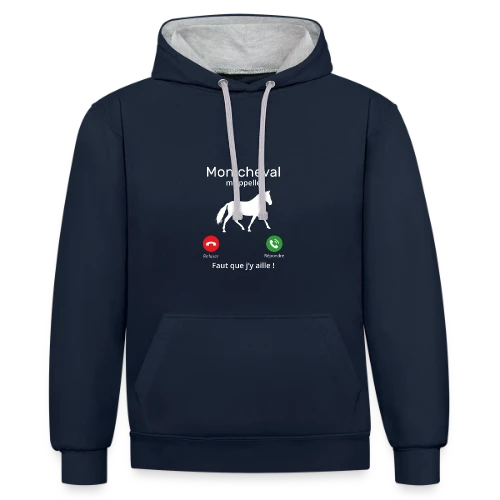 Mon Cheval M'appelle - Sweat à capuche contrasté